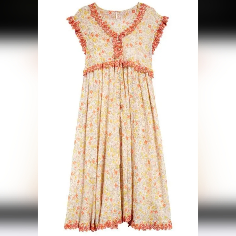 FREE PEOPLE Milania Maxi Dress - Confetti Combo Floral Size XS.